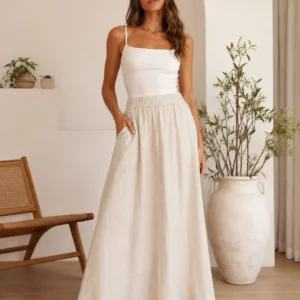 Aster Linen Maxi Skirt