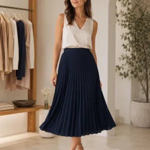 Mila Pleated Midi Skirt